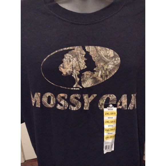 NWT New Moosy Oak Short Sleeve T-Shirt Black Cotton 2XL Men's - Picture 2 of 9
